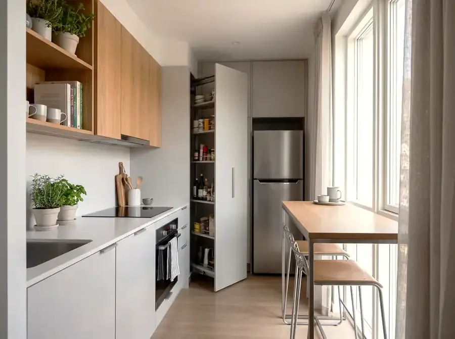 Kompakte Einbauküche für eine Stadtwohnung in Dessau